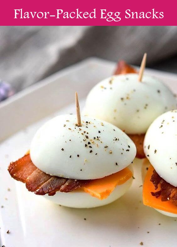 2. Hardboiled Eggs with Bacon and Cheese