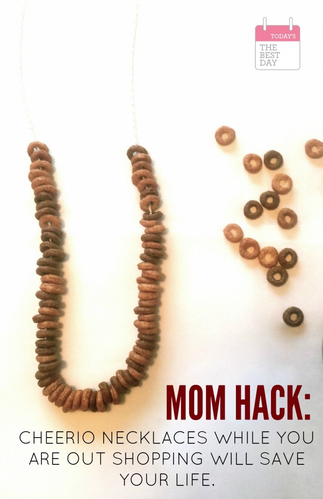 MOM HACK CHEERIO NECKLACES WILL SAVE YOUR LIFE WHILE OUT SHOPPING!