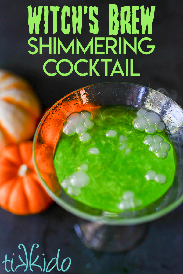Spooky Halloween Cocktail Recipe - Witch's Brew Shimmering Cocktail